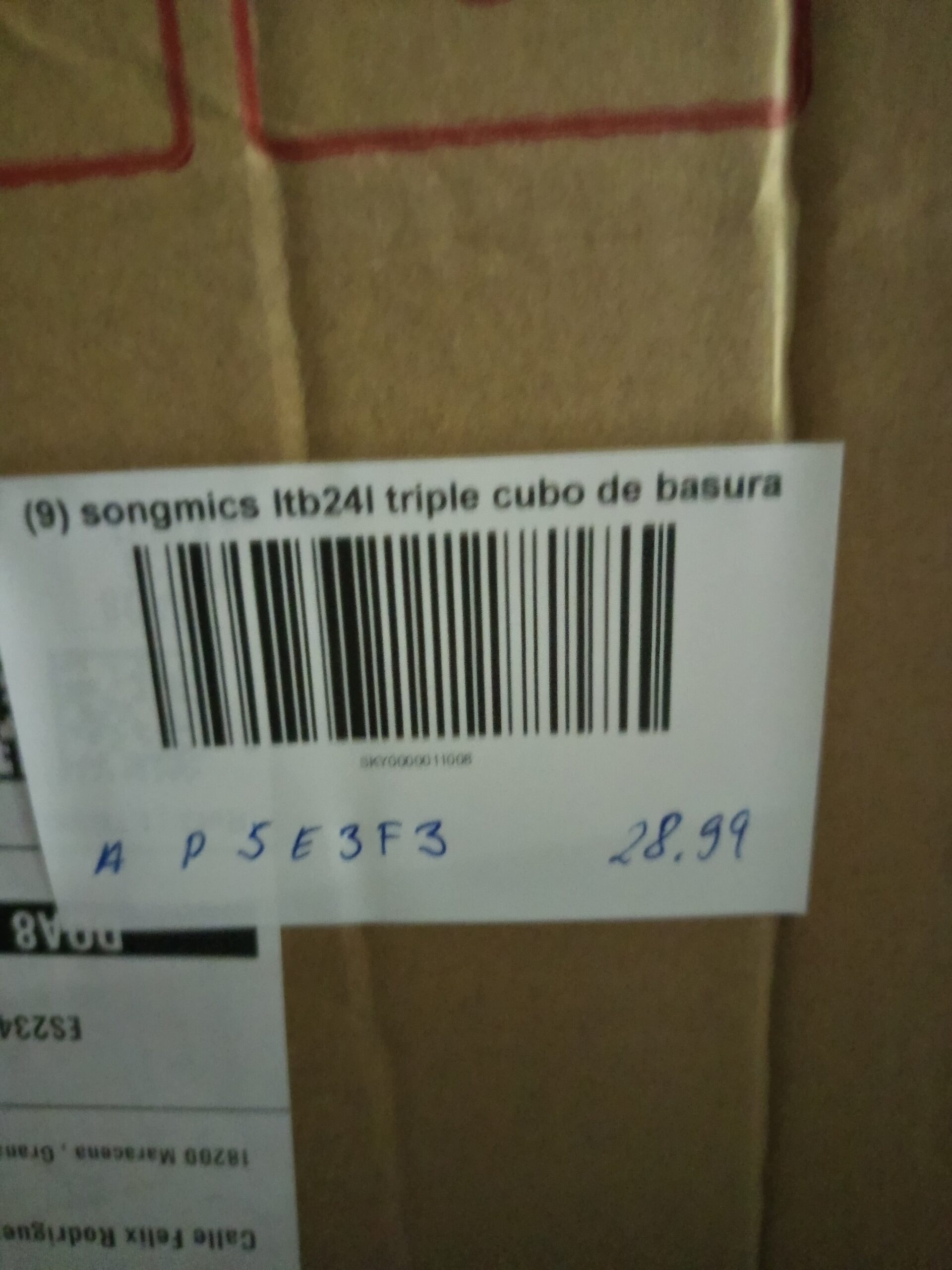 SONGMICS Cubo de Basura de Cocina LTB24L. - Imagen 7