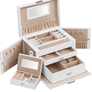 SONGMICS - Caja Joyero de 3 Niveles - JBC121W