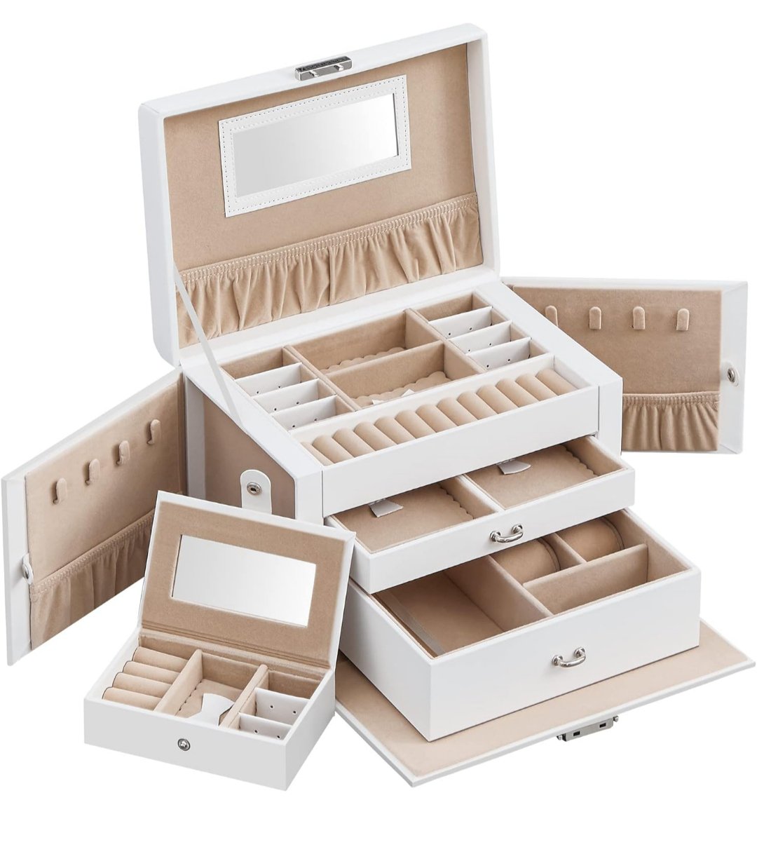 SONGMICS - Caja Joyero de 3 Niveles - JBC121W