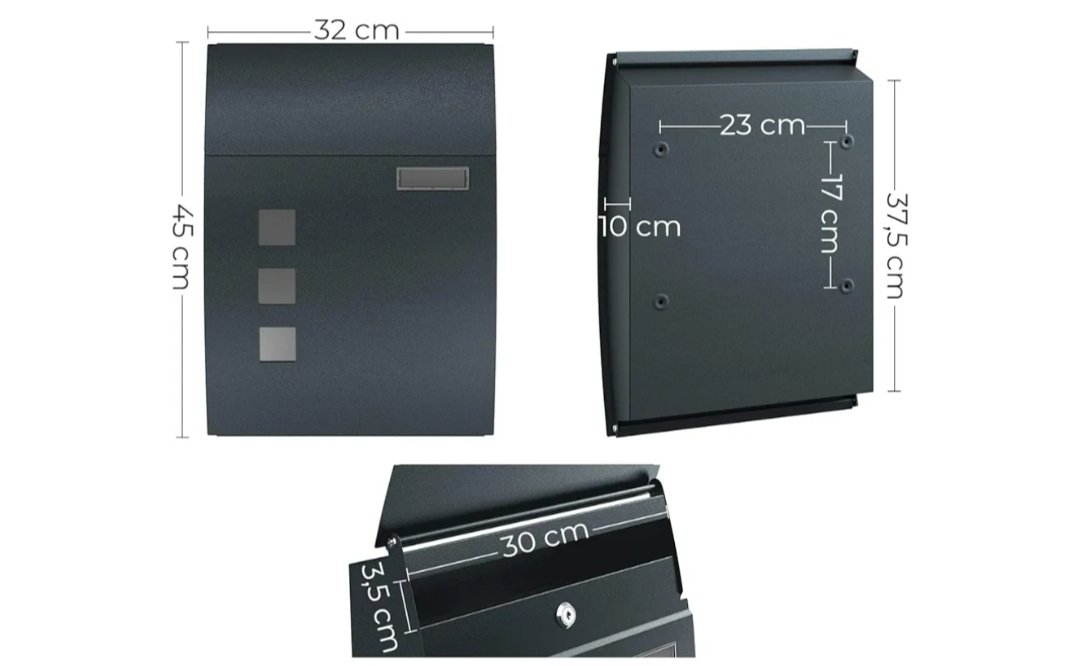 SONGMICS Buzón de Pared GMB030G02