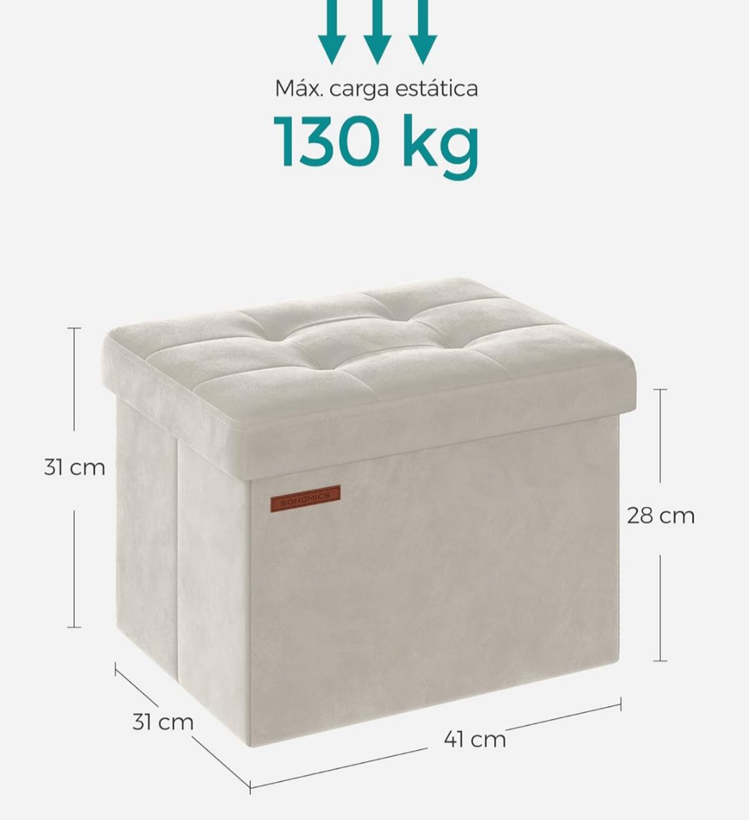 SONGMICS - Puff Almacenaje - LSF200W01 - Imagen 2
