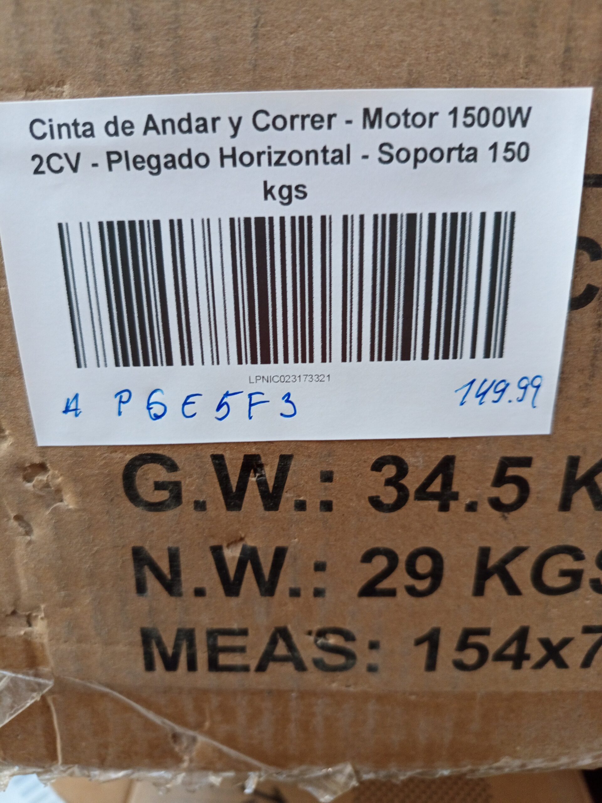 Cinta de Andar y Correr - Motor 1500W 2CV - Imagen 6