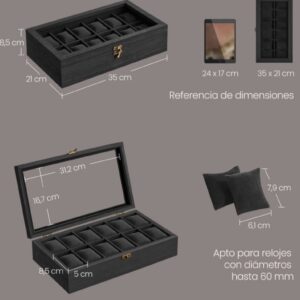 SONGMICS Caja para Relojes - JOW120B02