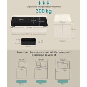 SONGMICS - Reposapiés con Almacenamiento - LSF604W01