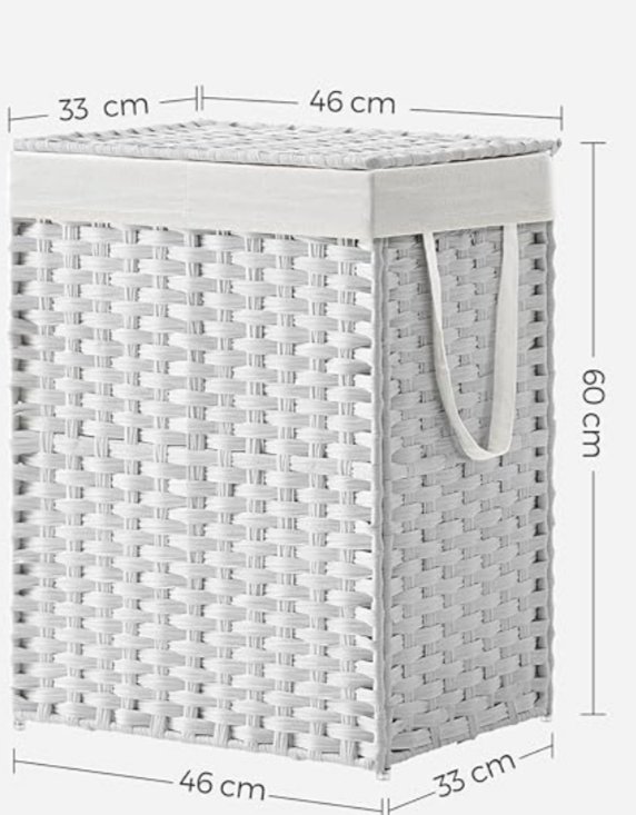 Cesta de ropa de ratán, Songmics LCB051W01V1. - Imagen 2