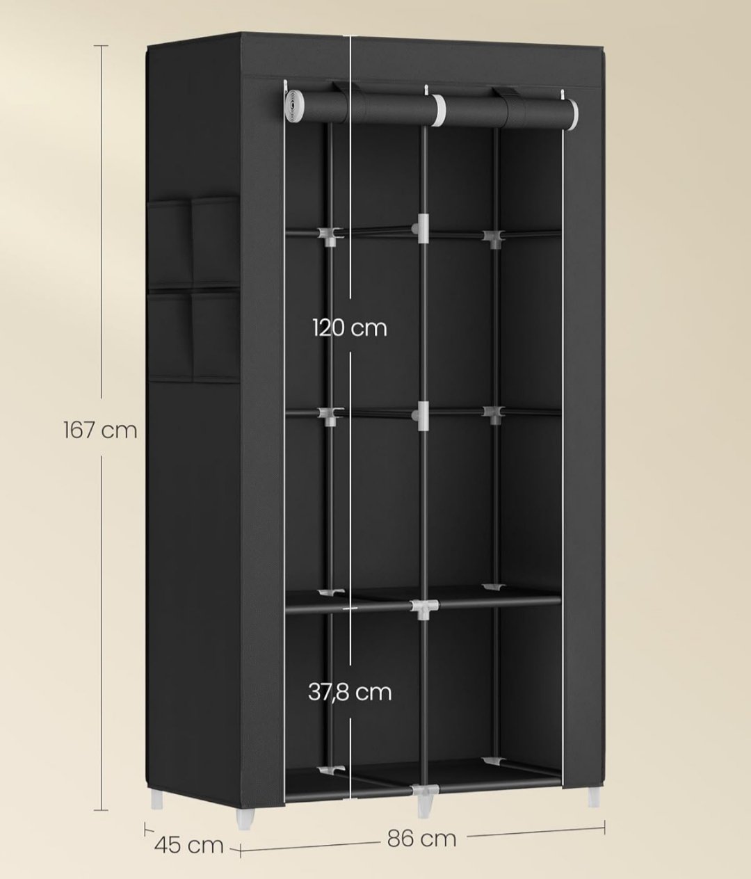 SONGMICS Armario, 2 Barras de Ropa RYG091B01 - Imagen 2