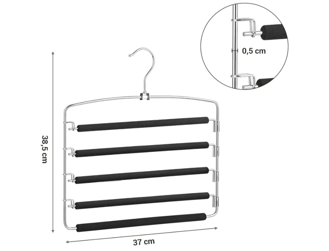 SONGMICS Perchas para Pantalones CRI041BK