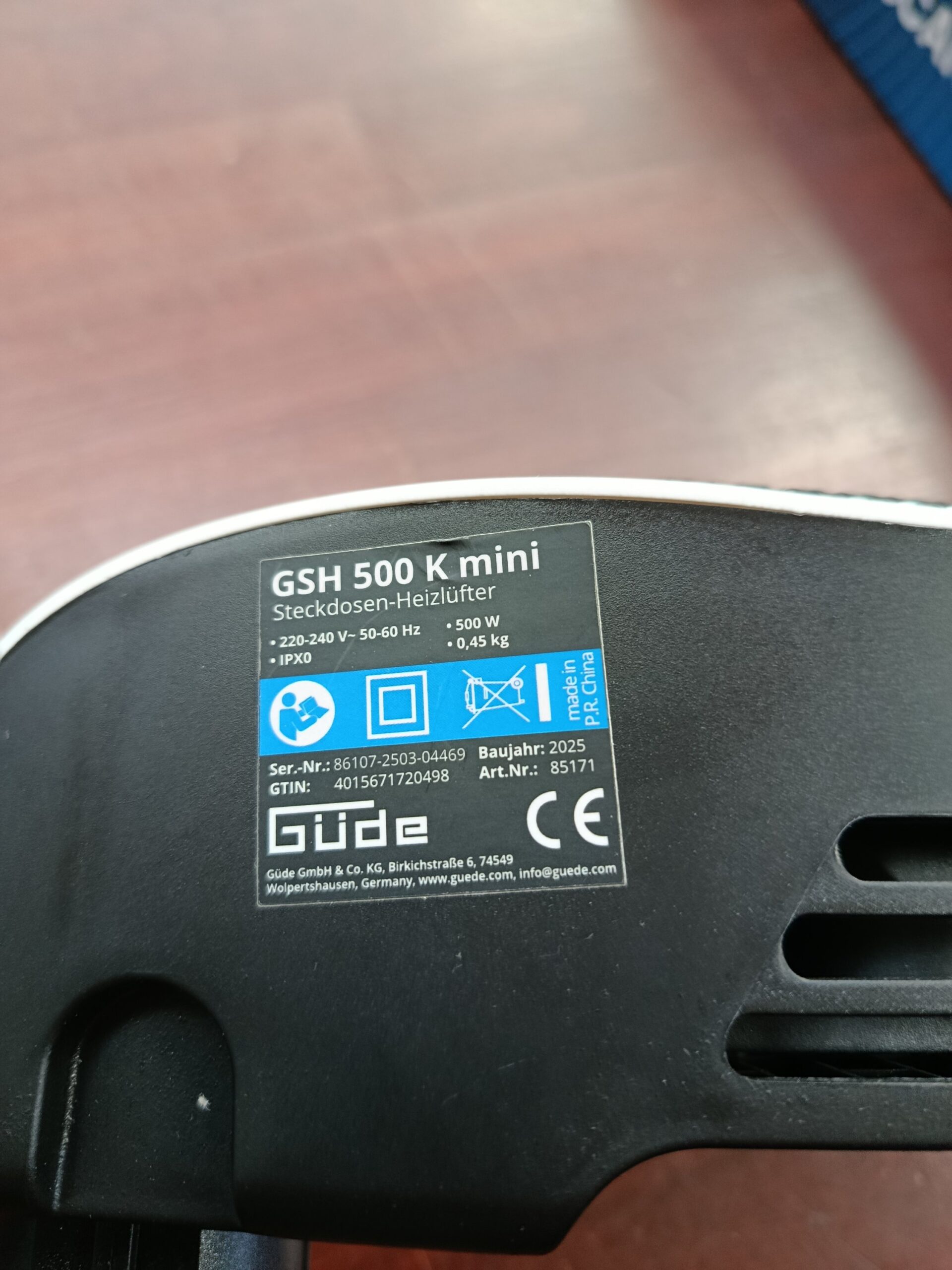 Mini calefactor de enchufe - GSH 500 K - Güde - Imagen 5