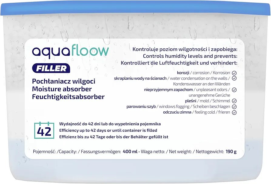Deshumidificador - 400 ml 6 unds - Aquafloow.