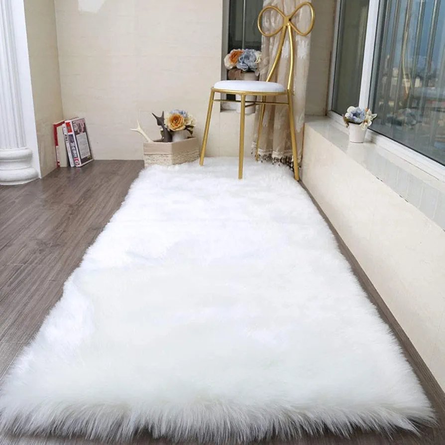 Piel de Cordero Oveja - 75x120cm, Blanco