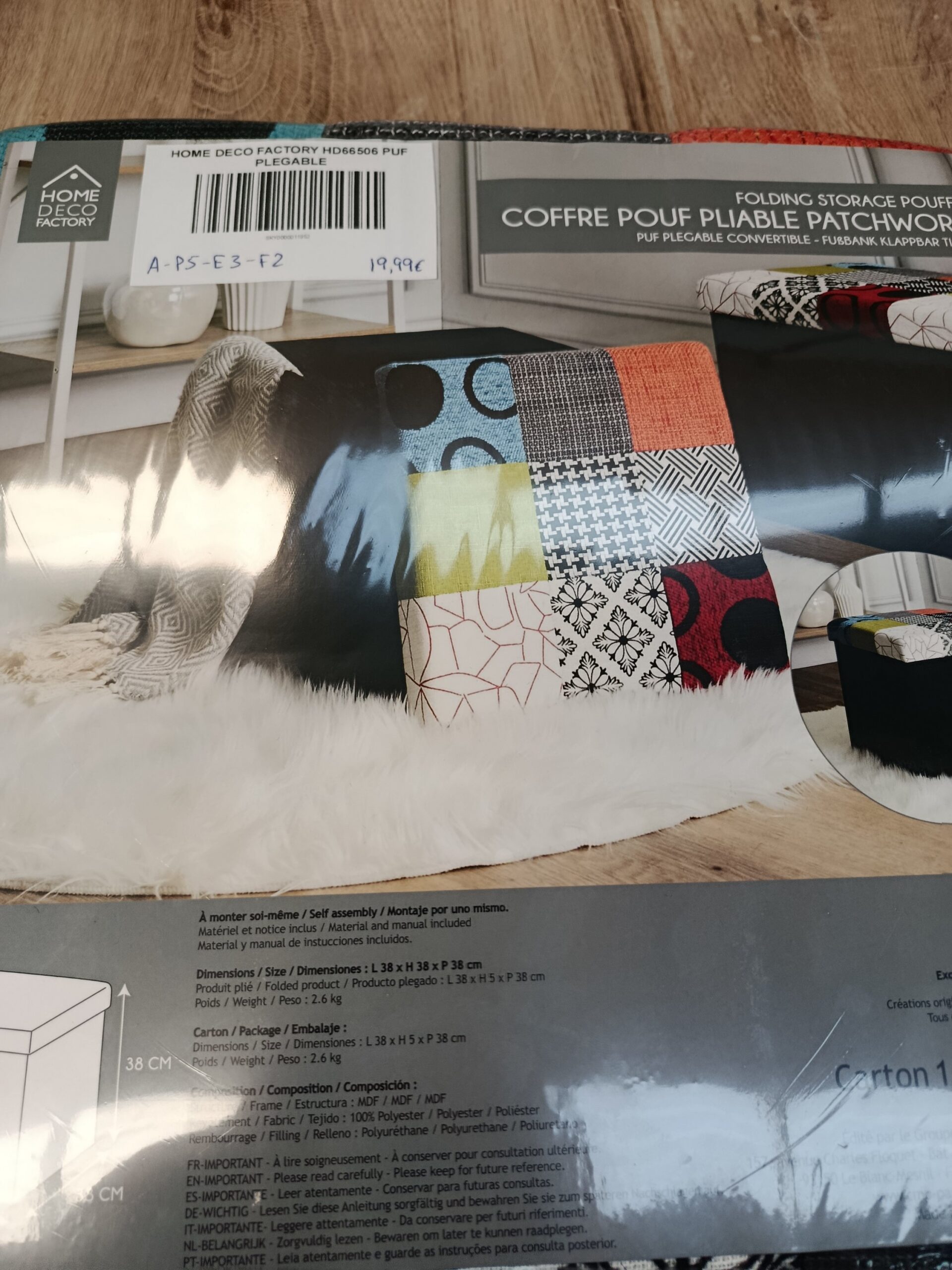 HOME DECO FACTORY HD6506 PUF PLEGABLE. - Imagen 6
