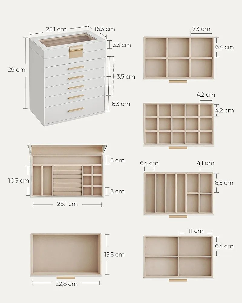 SONGMICS JBC171W01 CAJA DE JOYAS - Imagen 2