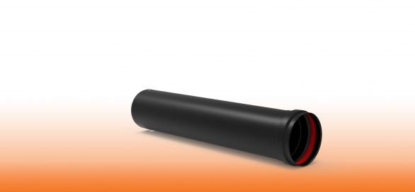 TUBO MH 80 x 500, Cm ACERO SIMPLE VITRIFICADO NEGRO PELLET/BIOMASA