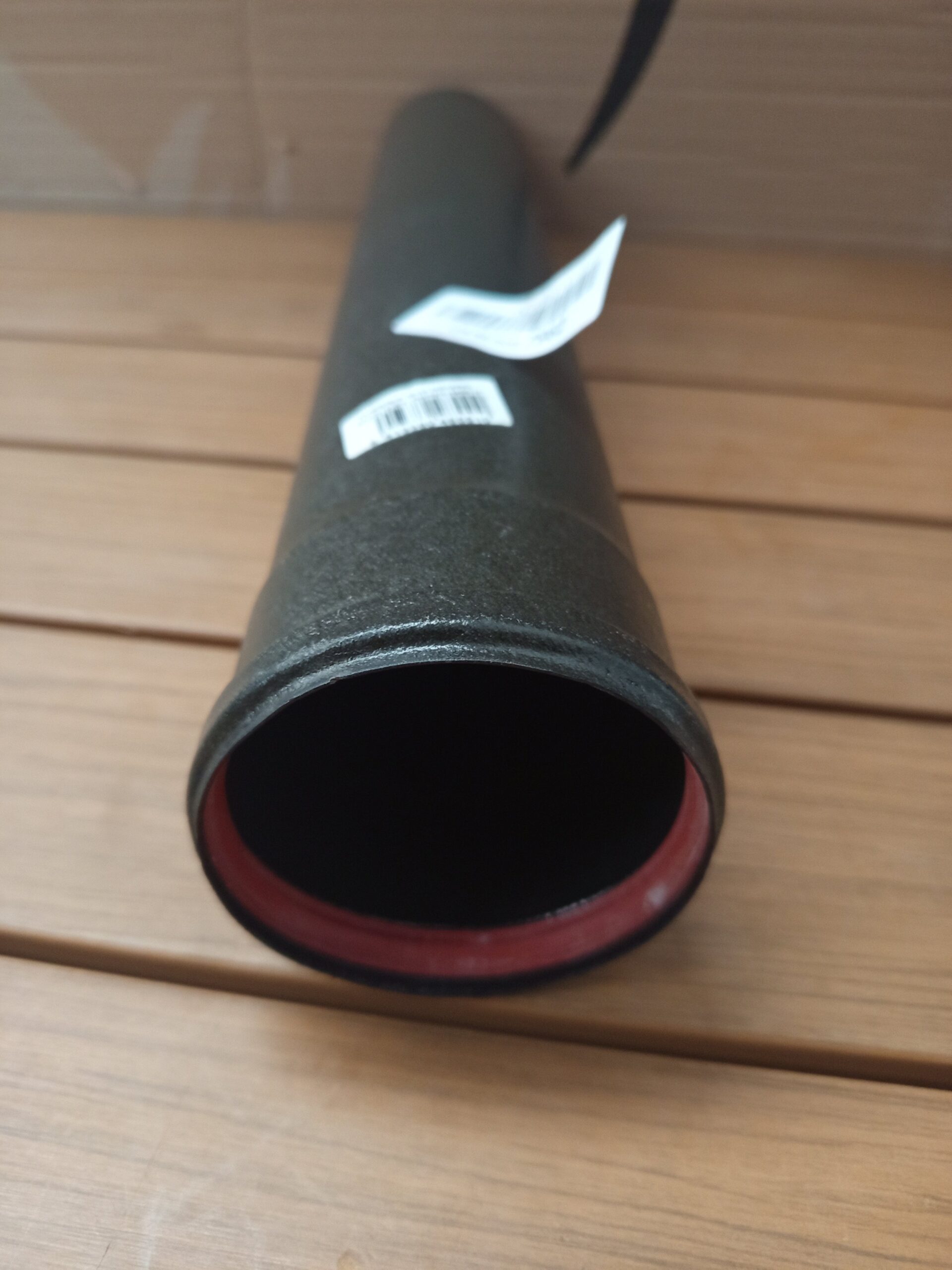 TUBO MH 80 x 500, Cm ACERO SIMPLE VITRIFICADO NEGRO PELLET/BIOMASA - Imagen 2