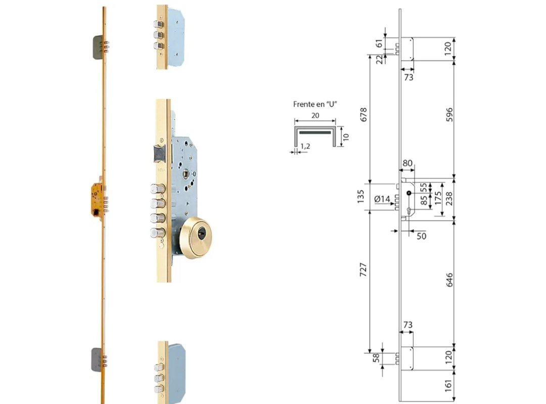 Tesa Assa Abloy - Cerradura Tesa Seguridad TLB3 54566 LE. - Imagen 2