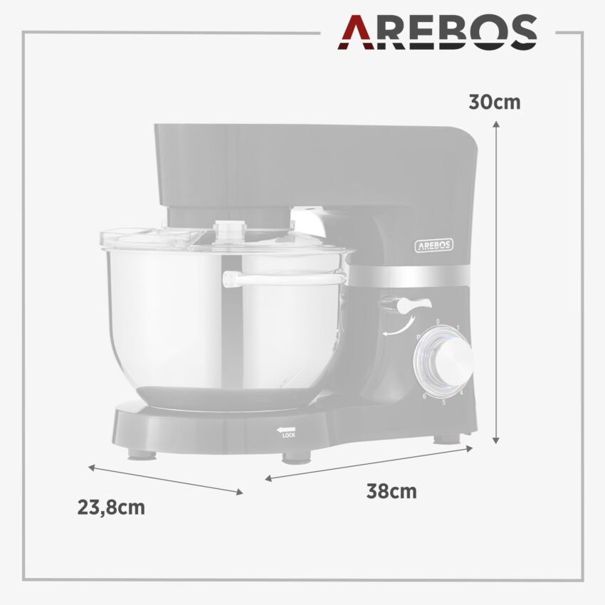 AREBOS, Procesador de alimentos con 2 recipientes para mezclar. - Imagen 2