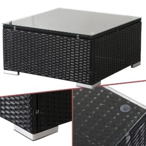 Mesa auxiliar de ratán, 70x70 cm - AREBOS.