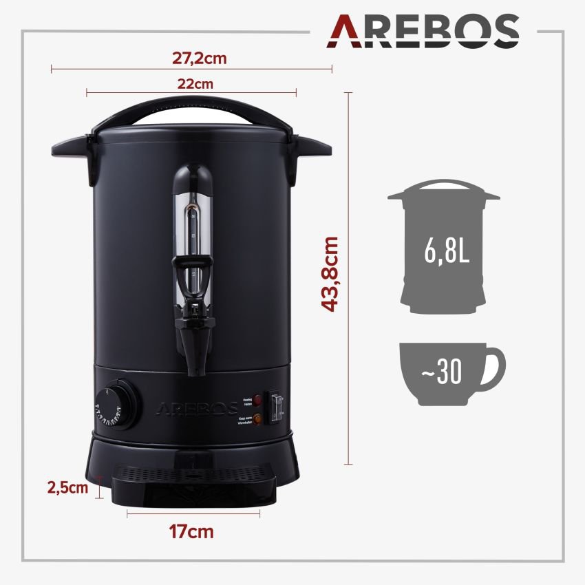 Vinificador de vino caliente 6,8 L - AREBOS - Imagen 2