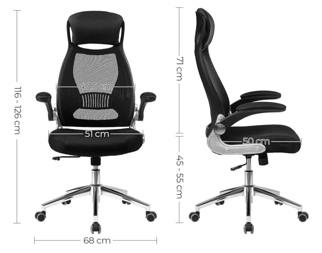 SONGMICS OBN86BK Silla giratoria de Oficina. - Imagen 2