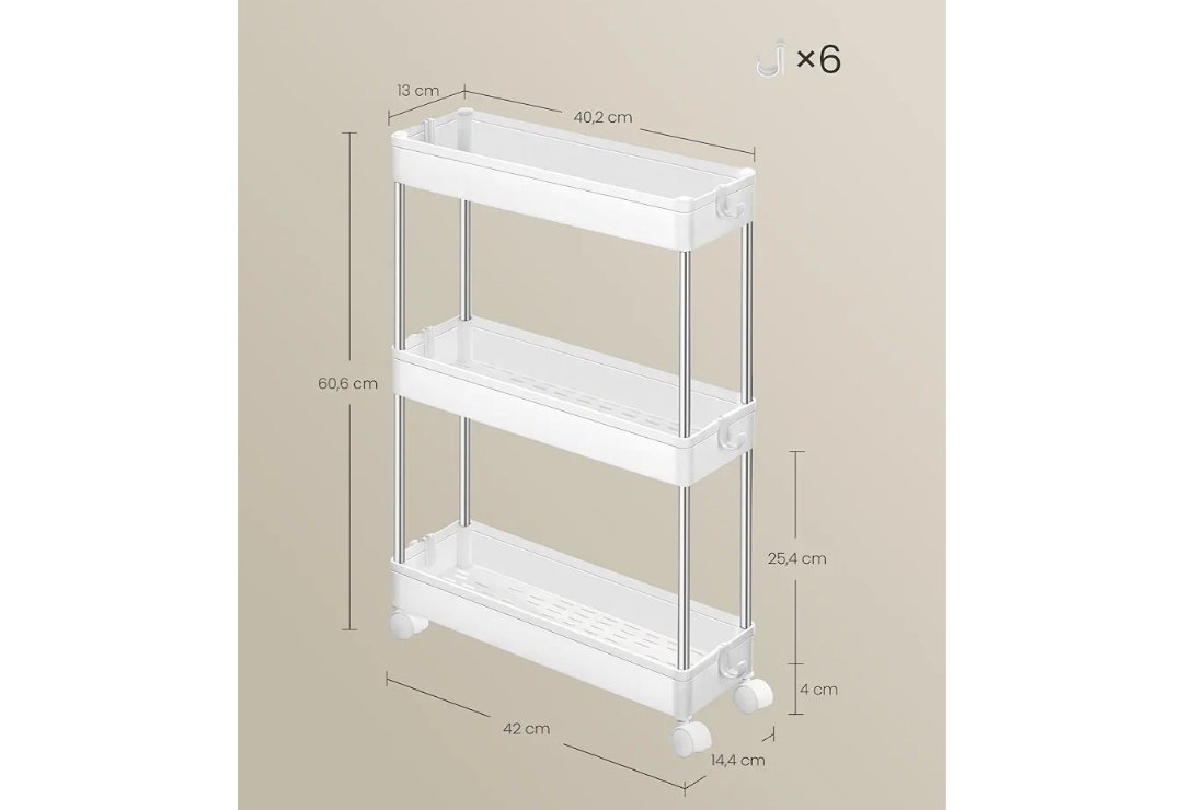 SONGMICS Carro de Almacenamiento KSC007W01. - Imagen 2