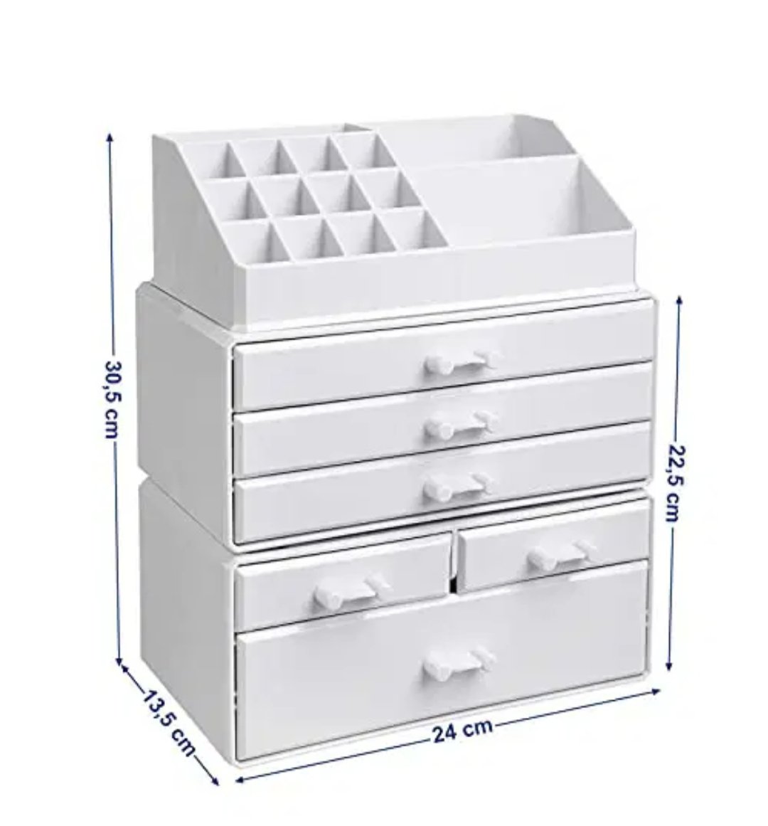 Songmics organizador de maquillaje acrílico jka009wt. - Imagen 2