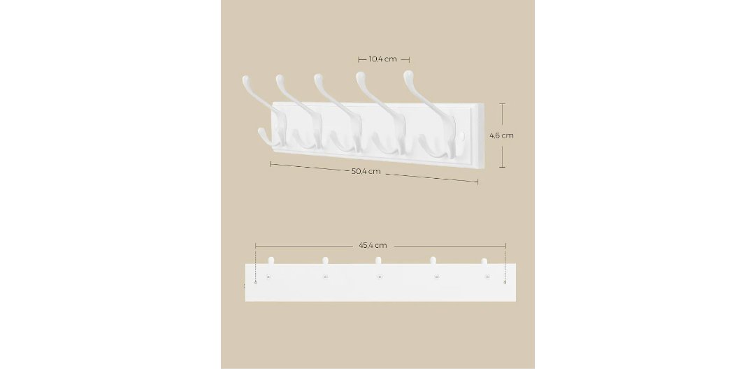 Perchero de pared SONGMICS LHR305W01. - Imagen 2