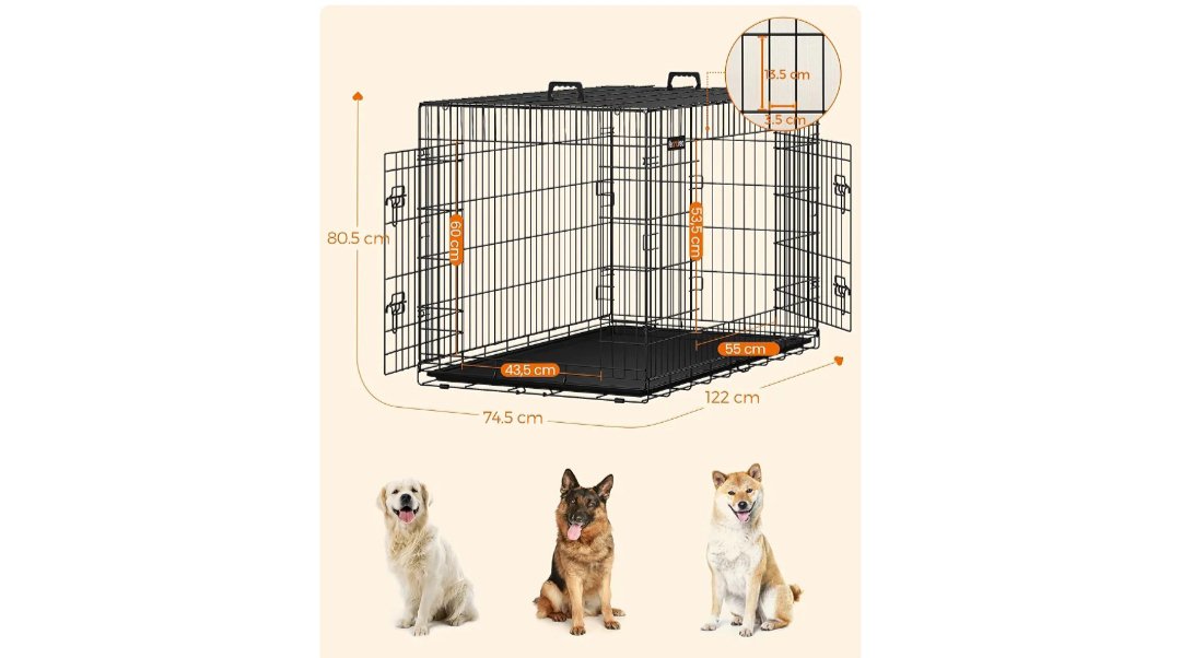 Feandrea Jaula para Perros Plegable - Imagen 2