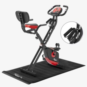 AREBOS Bicicleta estática ergométrica con cuerdas de tracción.