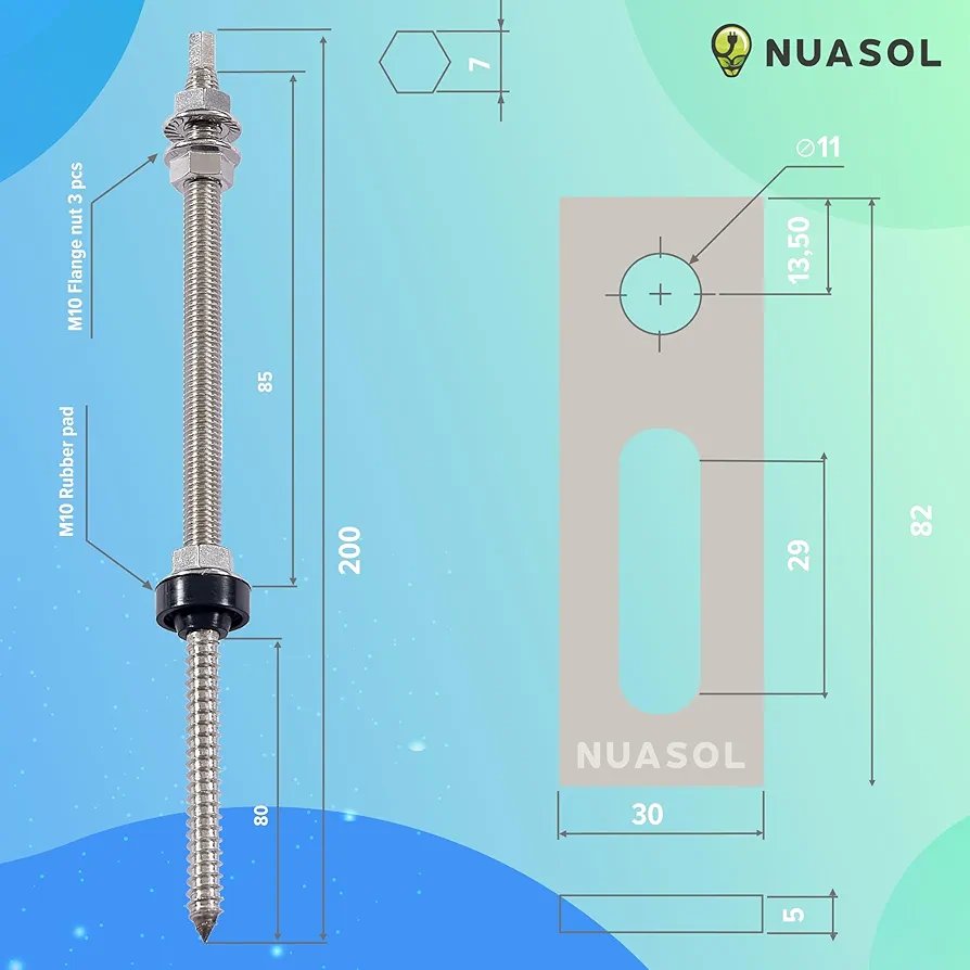 Nuasol Tornillo Fotovoltaico de Acero Inoxidable - Imagen 2