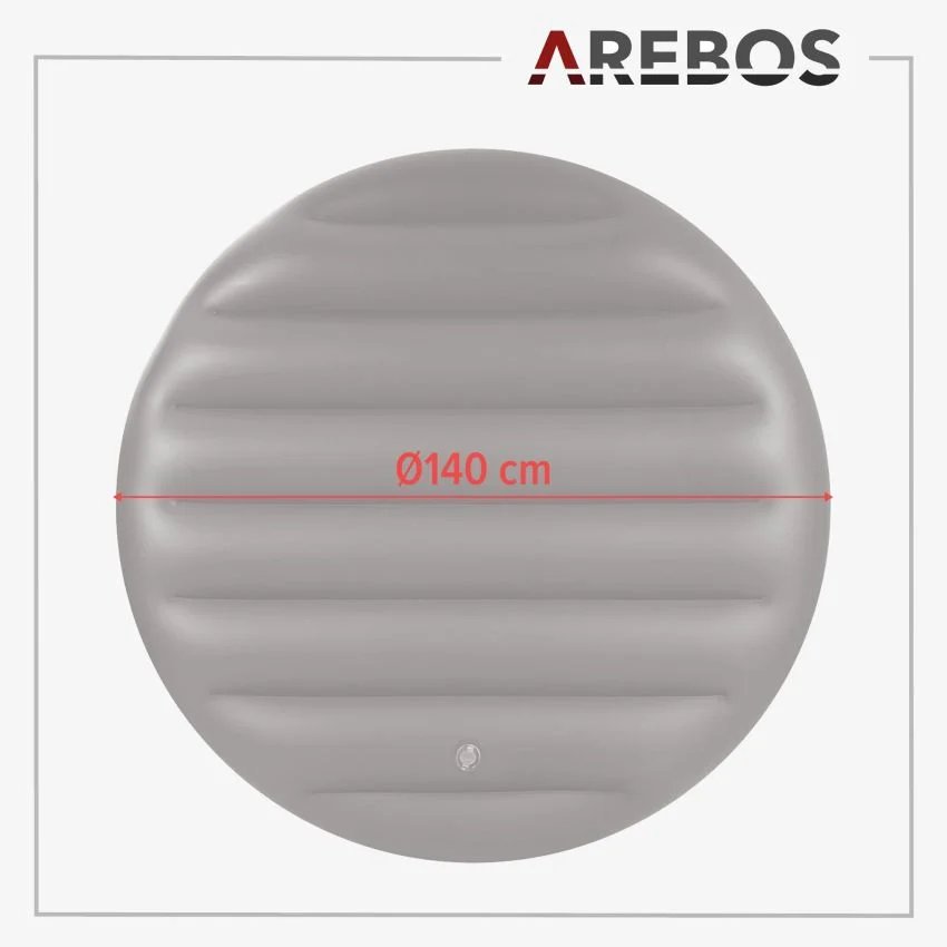 Cubierta térmica para bañera de hidromasaje 4P Ø140 cm gris - Imagen 2