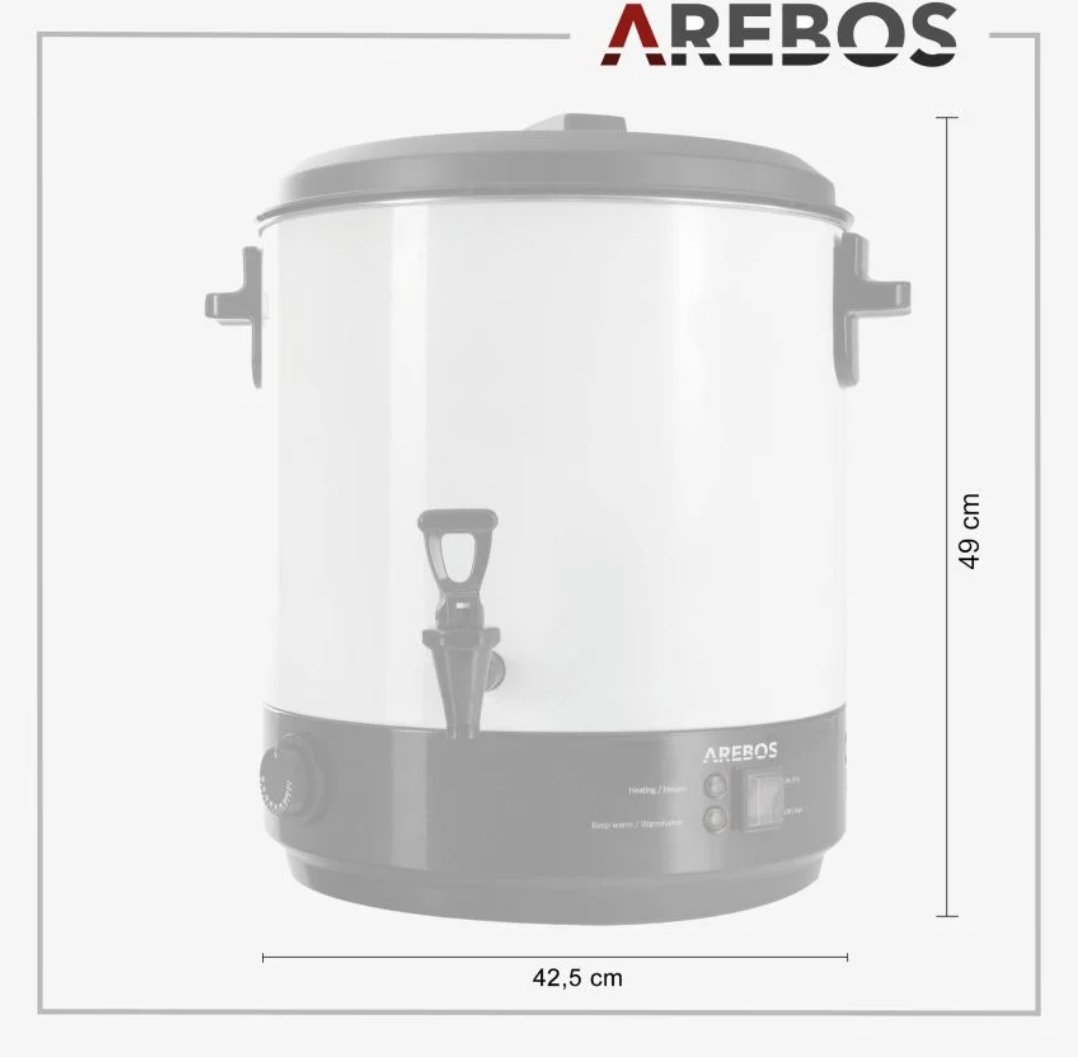 Arebos Conservadora 28L 2500W con Termostato, Blanco - Imagen 2