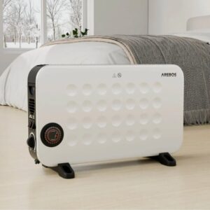 Arebos Calefactor Convector 2000W, Blanco