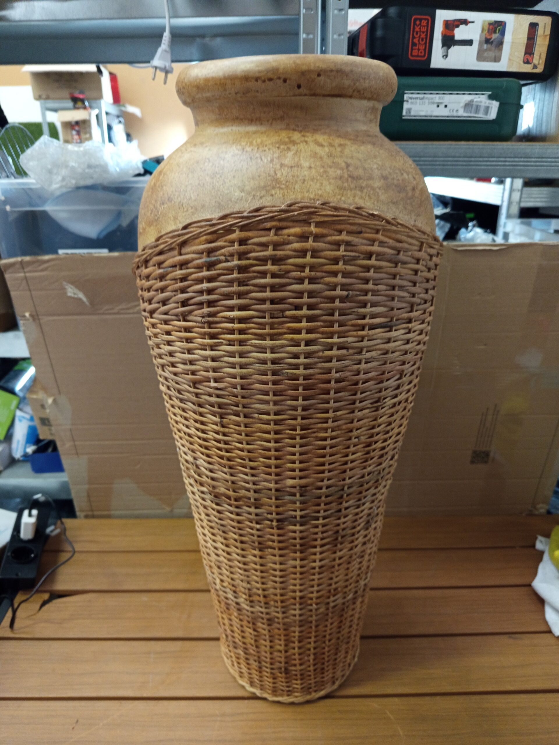JARRON TERRACOTA/RATTAN - Imagen 2