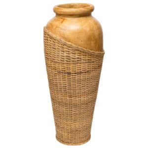 JARRON TERRACOTA/RATTAN