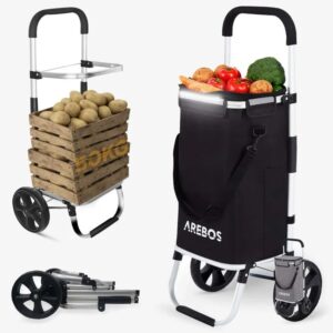 Carrito de la compra 3en1 negro - AREBOS