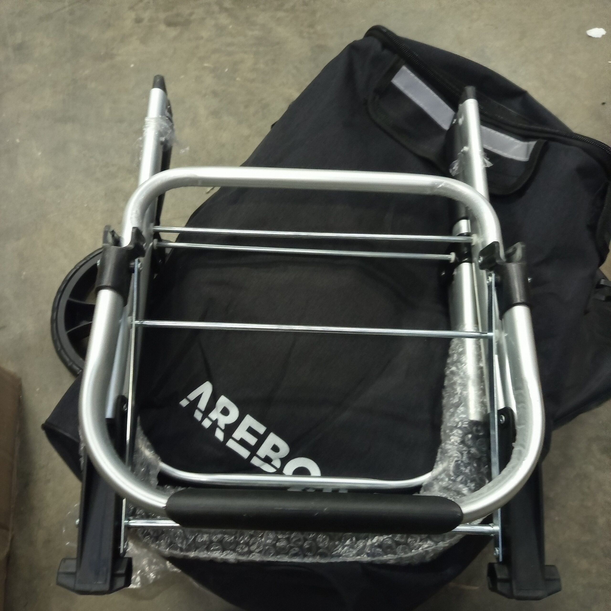 Carrito de la compra 3en1 negro - AREBOS. - Imagen 6