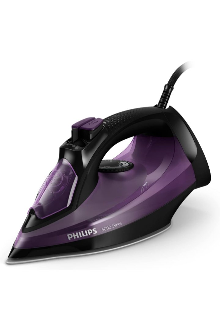 Plancha de Vapor Serie 5000 2400W de Potencia, 45g/min - Negro/Púrpura - Philips