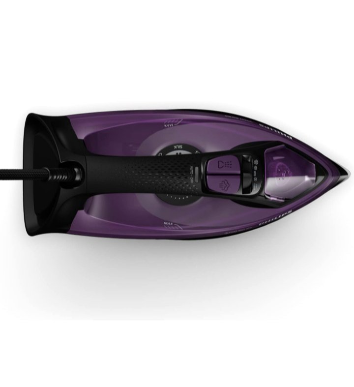 Plancha de Vapor Serie 5000 2400W de Potencia, 45g/min - Negro/Púrpura - Philips - Imagen 2