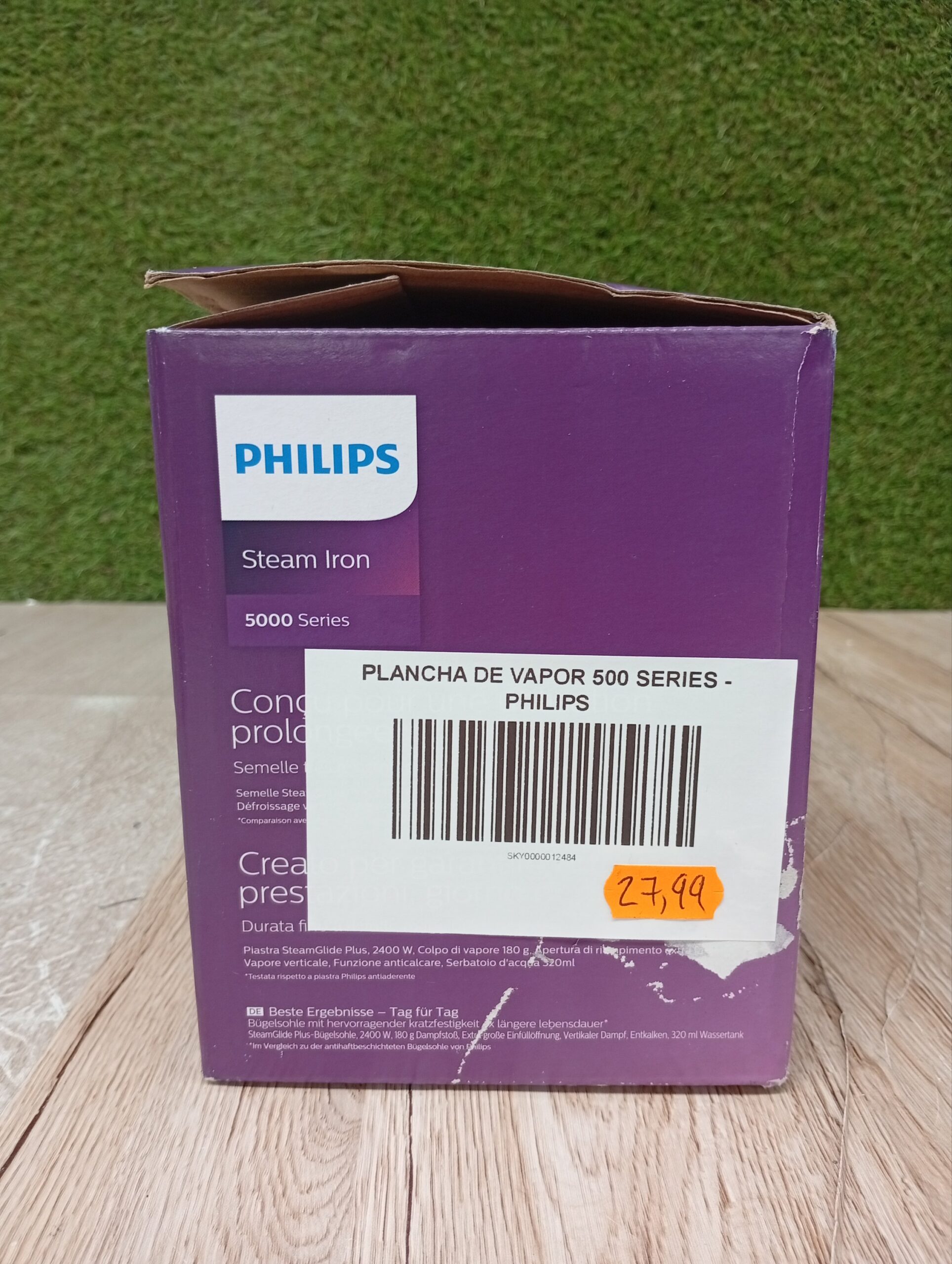 Plancha de Vapor Serie 5000 2400W de Potencia, 45g/min - Negro/Púrpura - Philips - Imagen 9