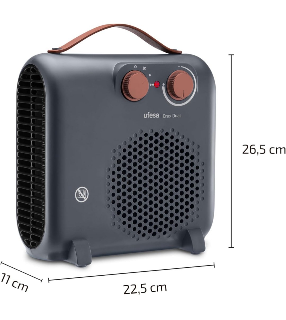 Ufesa Crux Dual Calefactor de 2000W, 3 Niveles de Potencia. - Imagen 3
