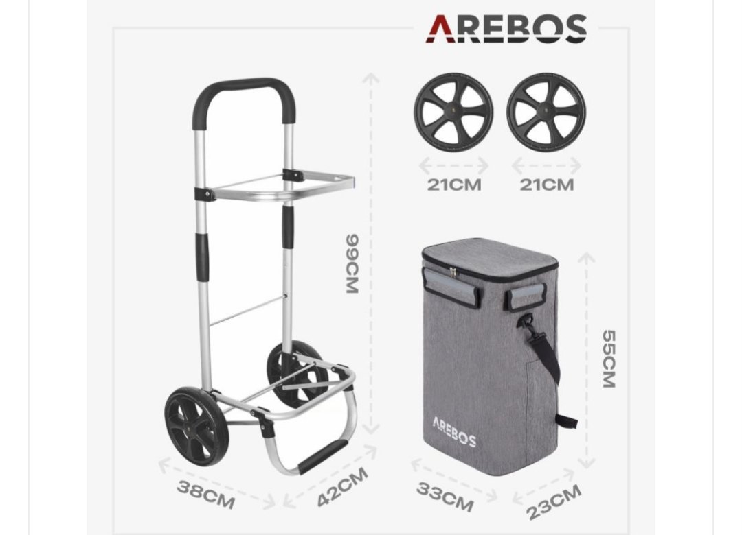 Arebos carrito de la compra 3en1 gris - Imagen 2