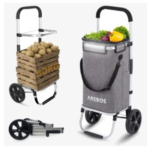 Arebos carrito de la compra 3en1 gris