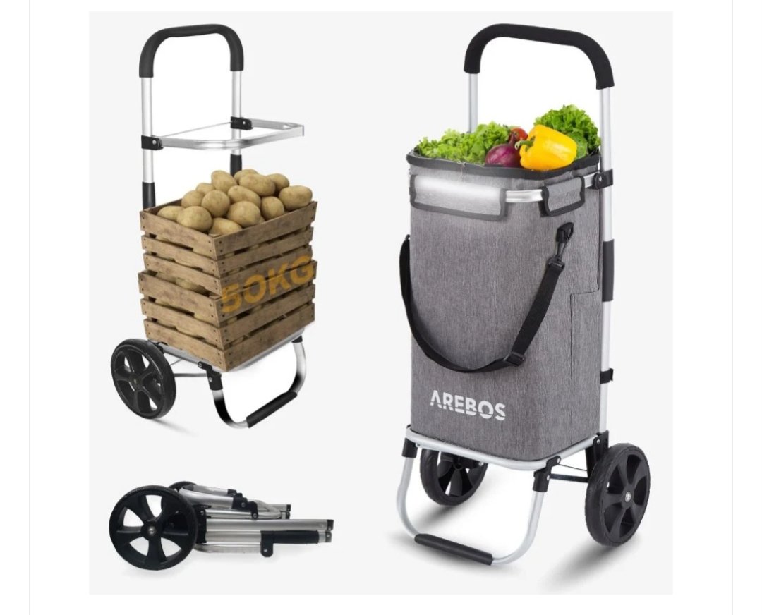 Arebos carrito de la compra 3en1 gris