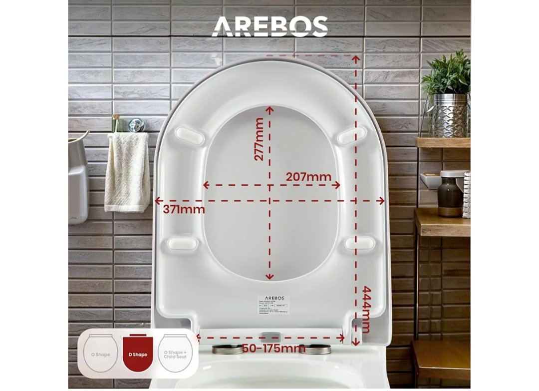 Arebos Tapa WC, Asiento de inodoro - Imagen 2