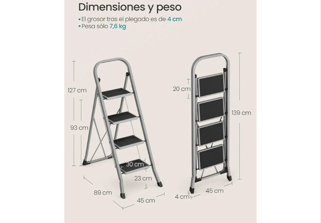 SONGMICS Escalera de Tijera GSL004G01. - Imagen 2