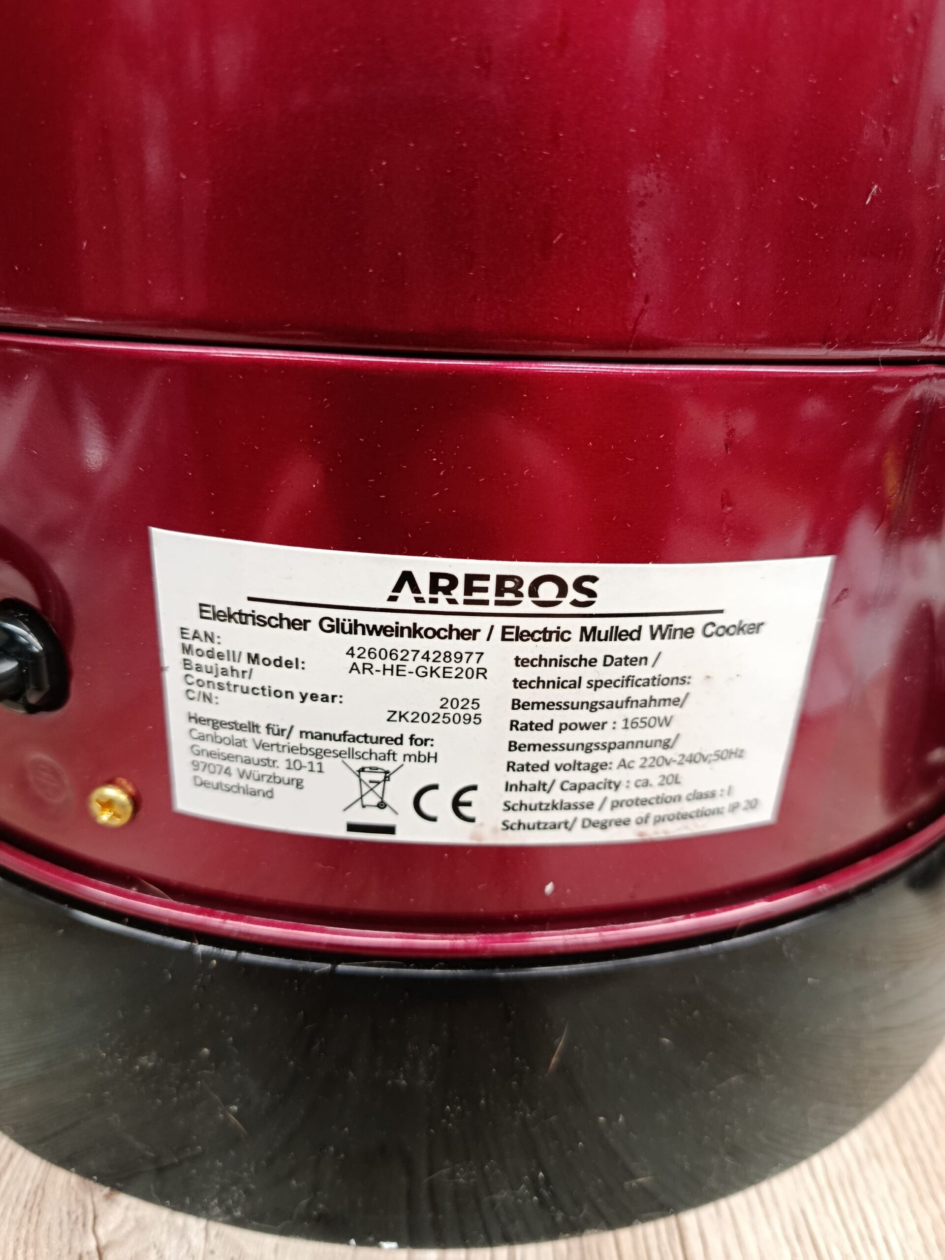 Vinificador - 20 L Rojo - Arebos - Imagen 4