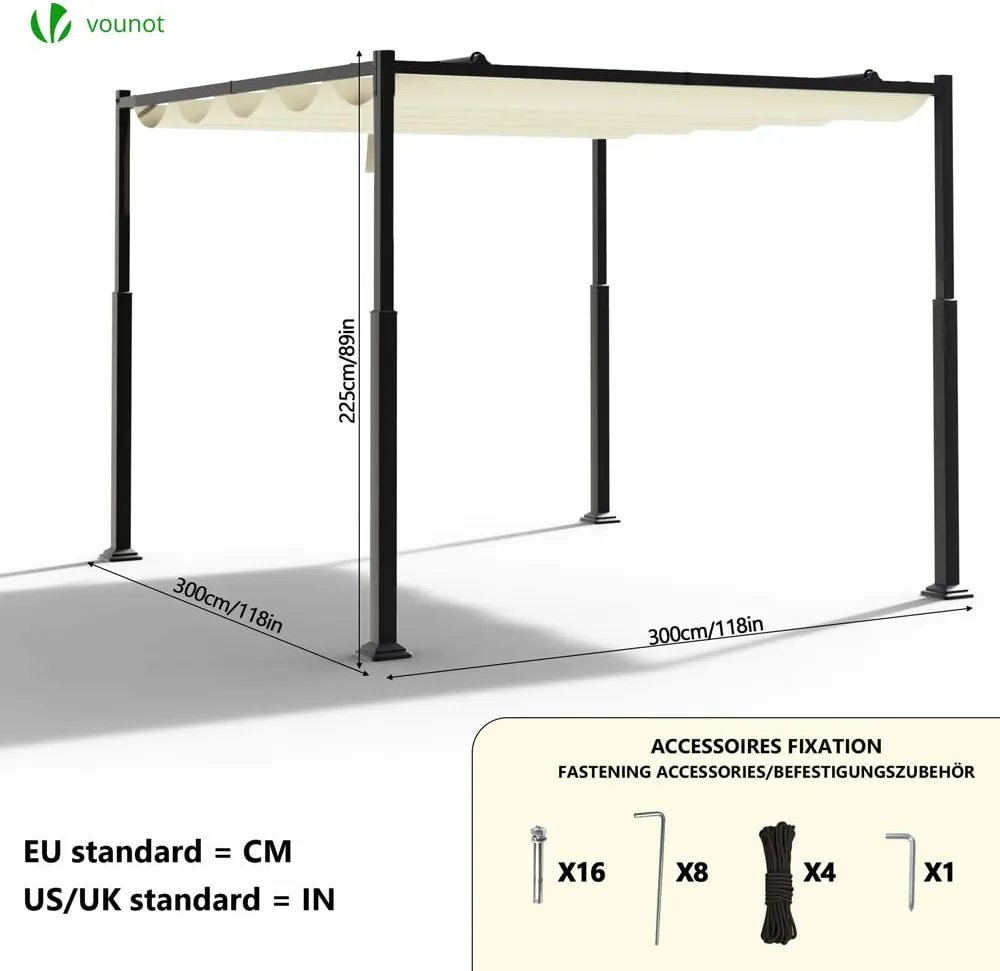 Pérgola Autoportante - 3x3m - VOUNOT - Imagen 2