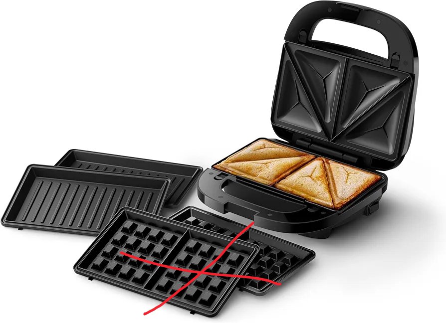 Philips Sandwichera Serie 5000-3 juegos de platos para paninis
