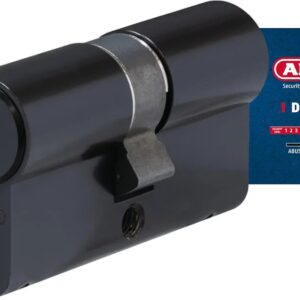 ABUS Cilindro de perfil D6XBL 35/35 con tarjeta de código y 5 llaves, color negro