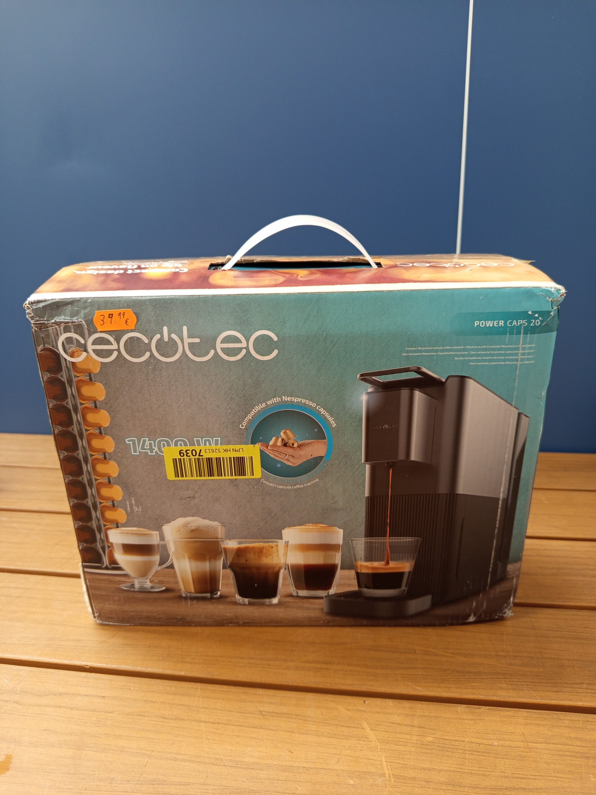 Cecotec Cafetera de Cápsula Power Caps 20. 1400W, 20 Bares.. - Imagen 9